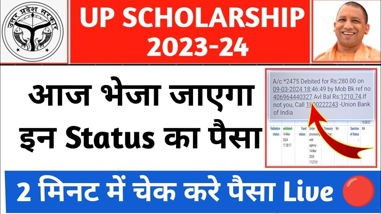 Up Scholarship Status 2024 23 मार्च को लाखों छात्रों को भेजी गई